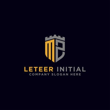 MZ harfleri Baş / Monogram simgeleri. - Vektör ilham logosu tasarımı - Vektör