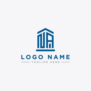NA logo simgesinin ilk harflerinden şirketler için logo tasarımı ilham kaynağı. - Vektör