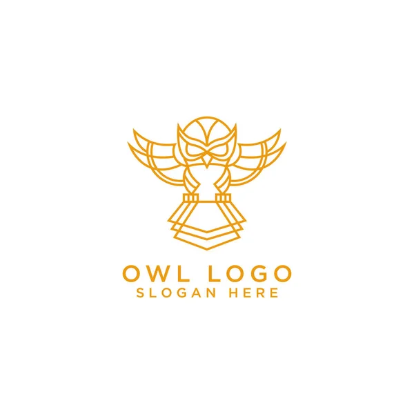 Concepto Logotipo Simple Icono Búho Logos Disponibles Vectores Estilo Minimalista — Vector de stock