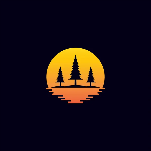 Pine Tree Logo Icon Design Vorlage Vektor Illustration — Stockvektor