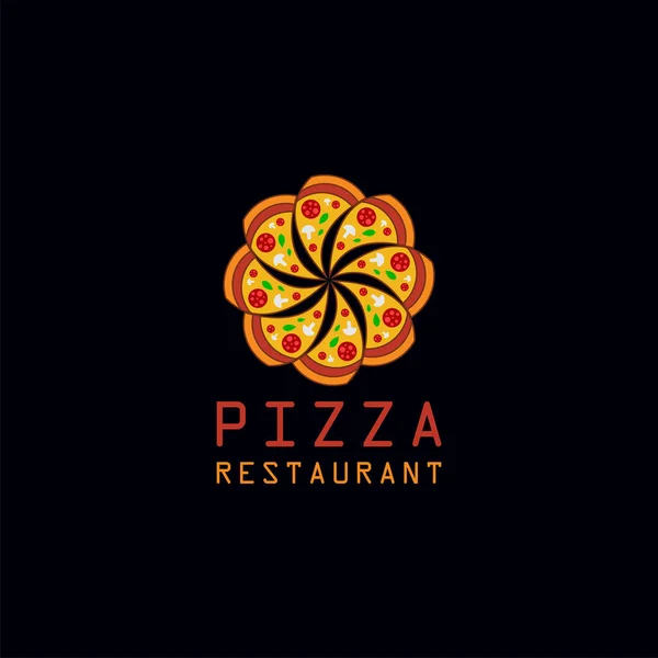 Modèle Conception Icône Logo Pizza Illustration Vectorielle — Image vectorielle