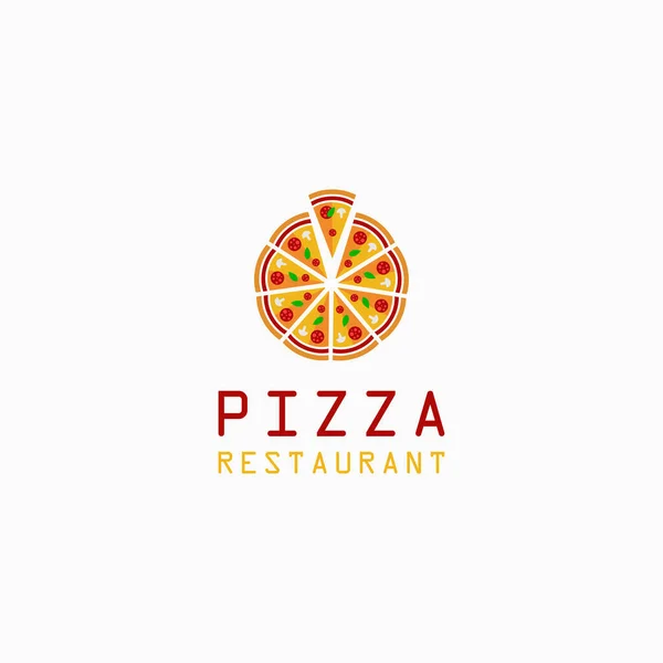Modèle Conception Icône Logo Pizza Illustration Vectorielle — Image vectorielle