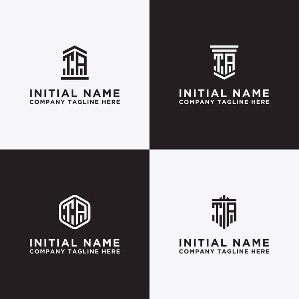 Inspiring logo design Set, for companies from the initial letters of the TA logo icon. -Vectors