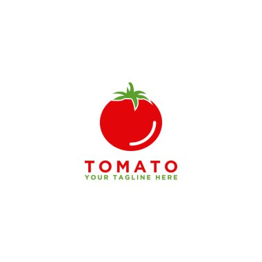 Domates Tasarım Logosu. İzole sebzeler. Vektör illüstrasyonu.