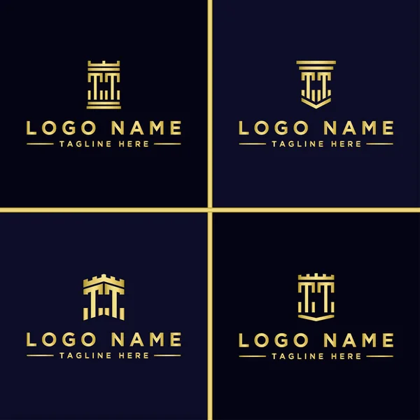 Conjunto Diseño Logotipo Inspirador Para Empresas Partir Las Letras Iniciales — Vector de stock