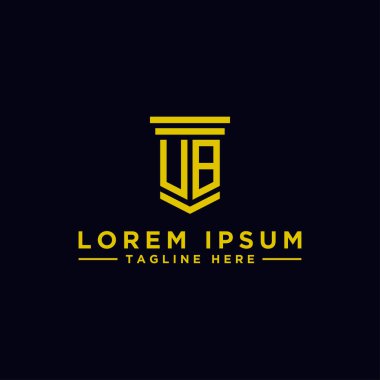 UB logo simgesinin ilk harflerinden şirketler için logo tasarımı ilham kaynağı. - Vektör
