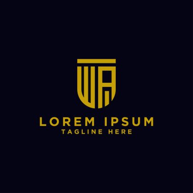 WA logo simgesinin ilk harflerinden şirketler için logo tasarımı ilham kaynağı. - Vektör