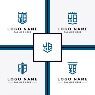 Inspiring logo design Set, for companies from the initial letters of the YB logo icon. -Vectors vector
