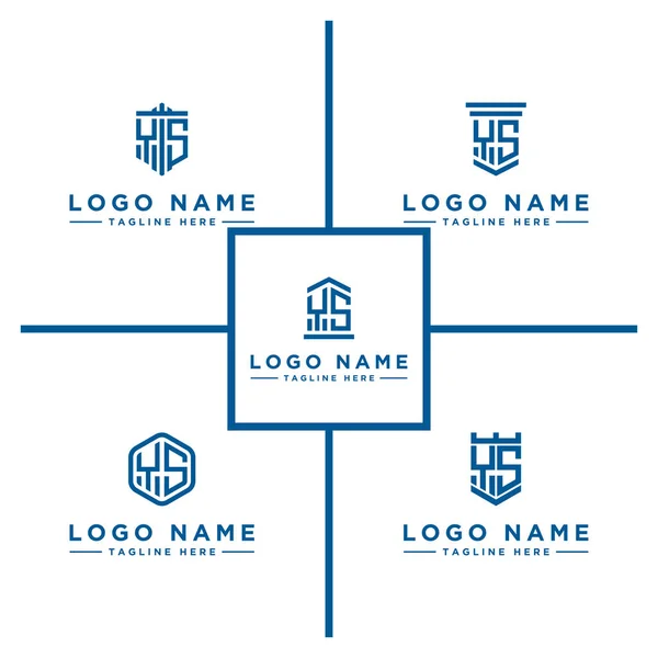Conjunto Design Logotipo Inspirador Para Empresas Partir Das Letras Iniciais —  Vetores de Stock
