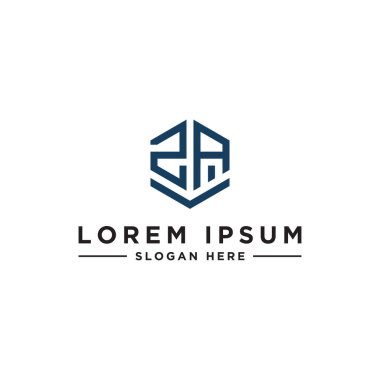 Tasarım ilhamı, ZA logosunun ilk harfinden şirket için monogram logosu. - Vektörler