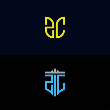 Tasarım ilhamı, şirket için ZC logosunun ilk harfinden gelen monogram logosu. - Vektörler