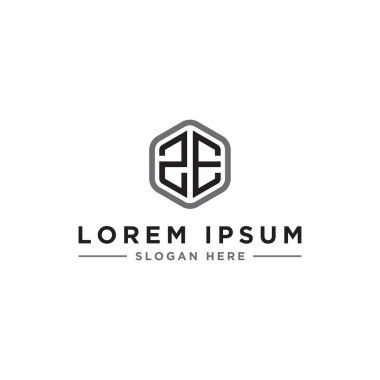 Tasarım ilhamı, ZE logosunun ilk harfinden şirket için monogram logosu. - Vektörler