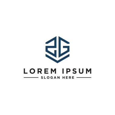 Tasarım ilhamı, şirket için ZG logosunun ilk harfinden gelen monogram logosu. - Vektörler