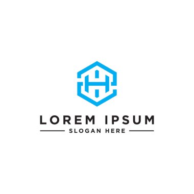 Tasarım ilhamı, şirket için ZH logosunun ilk harfinden gelen monogram logosu. - Vektörler