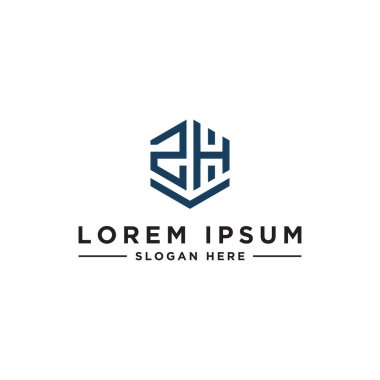 Tasarım ilhamı, şirket için ZH logosunun ilk harfinden gelen monogram logosu. - Vektörler