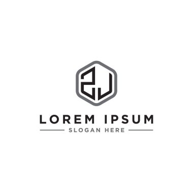 Tasarım ilhamı, şirket için ZJ logosunun ilk harfinden gelen monogram logosu. - Vektörler