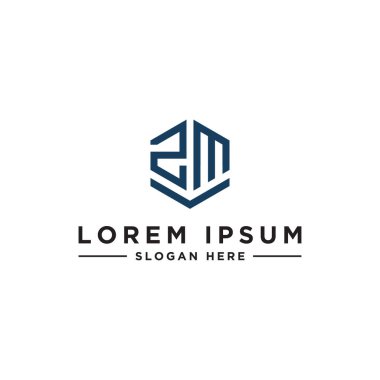 Tasarım ilhamı, şirket için ZM logosunun ilk harfinden gelen monogram logosu. - Vektörler