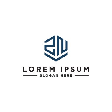 Tasarım ilhamı, şirket için ZN logosunun ilk harfinden gelen monogram logosu. - Vektörler