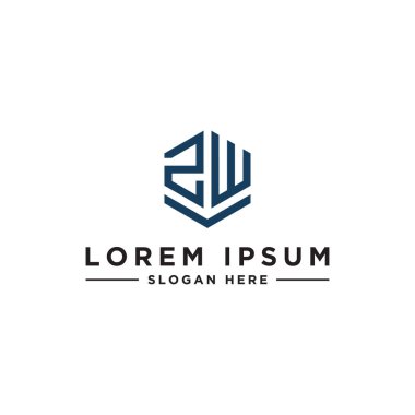 Tasarım ilhamı, şirket için ZW logosunun ilk harfinden gelen monogram logosu. - Vektörler