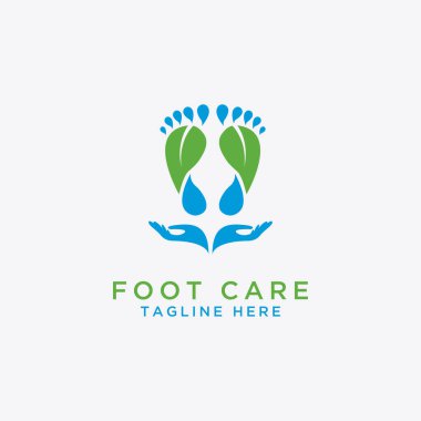 Ayak bakım ve ayak sağlığı logosu - Vektör