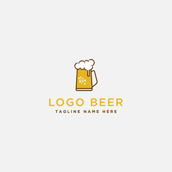 Design Cerveja Modelo Logotipo Vector — Vetor de Stock