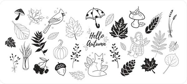Autumn Stickers Nails — Stock Vector