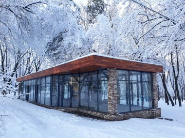 Parktaki kışlık kafe