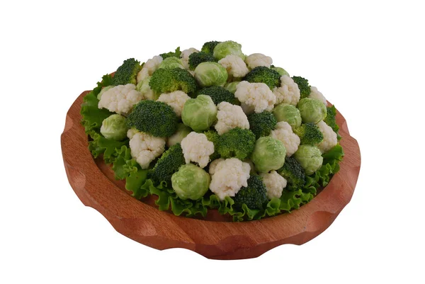 Set Van Verschillende Soorten Kool Bloemkool Brussel Broccoli Spruiten — Stockfoto