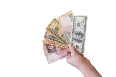 Fan şeklinde banknotlar ve mezhepler, borsa farklılıklarıyla ilgili bir oyun konsepti.