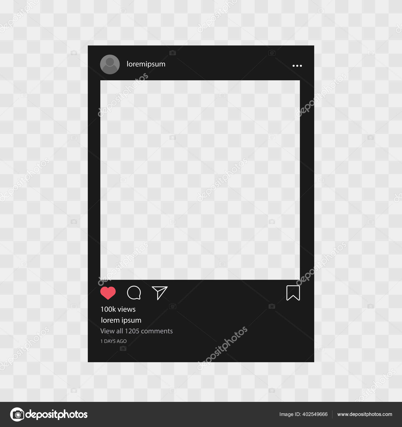 Social Media Profile Frame Blank Background Stock Vector Image by