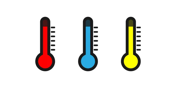 Thermometer Kollektion Dunklem Stil Auf Weißem Hintergrund — Stockvektor