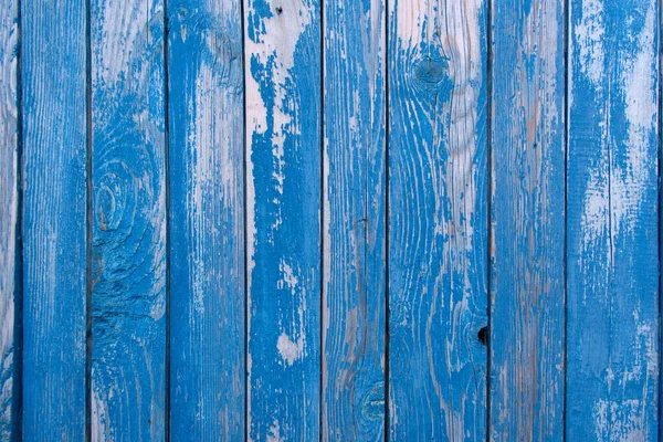 Stary Niebieski Pomalowany Drewniany Mur Klasyczne Tło Tekstura Strzępy Drewniany — Zdjęcie stockowe