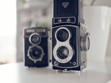 Kazan, Tataristan, Rusya - Mayıs 2020: Çin orta formatı klasik film kamerası.