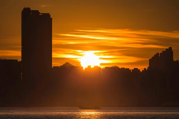 Ein Wunderbarer Sonnenuntergang Lei Mun Hongkong — Stockfoto