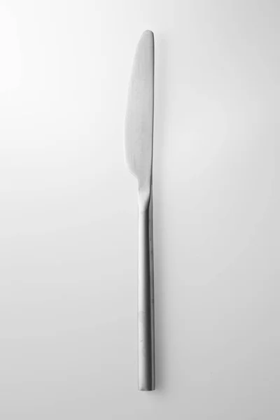 Silver knife isolated on white background.