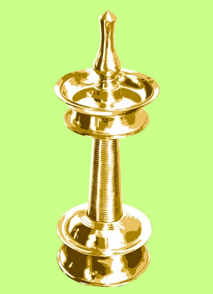 喀拉拉拉邦传统灯具 Nilavillakku 有背景 — 图库照片