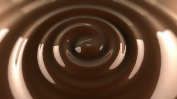 표면에서 소용돌이 초콜릿의 애니메이션 — 비디오