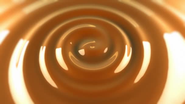 캐러멜 표면에서 소용돌이 캐러멜의 애니메이션 — 비디오