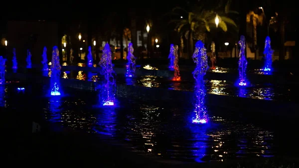 Illuminated Ornamental Fountain Background — Stock Photo, Image