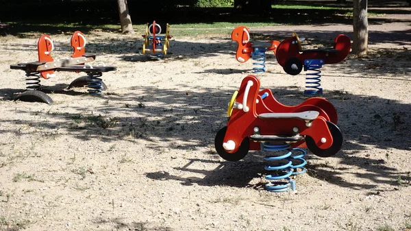 Leerer Spielplatz Ohne Menschen Oder Kinder — Stockfoto