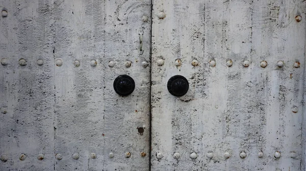 Porta Antiga Branca Com Suporte Porta Antiga — Fotografia de Stock