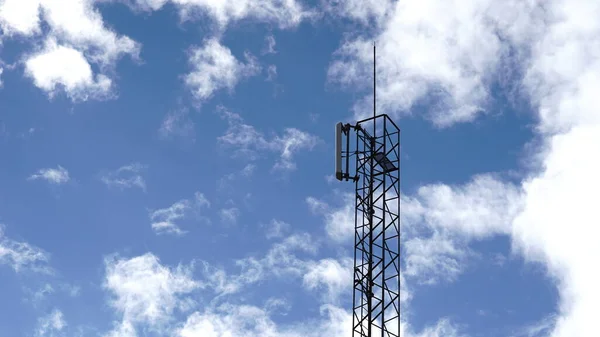 Antenne Télécommunications Sur Fond Nuage Ciel — Photo