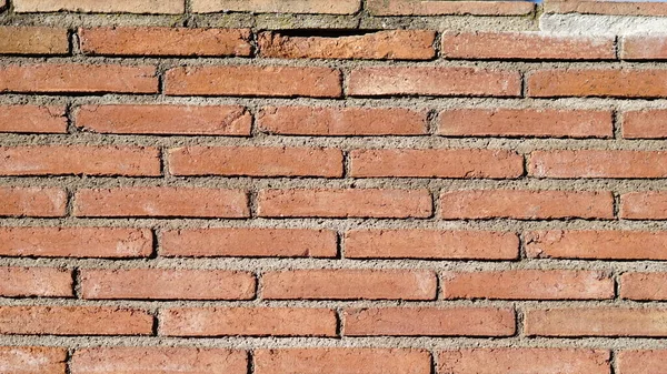 Turuncu Tuğlalardan Oluşan Duvar — Stok fotoğraf