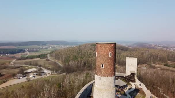 Vista da torre do antigo castelo . — Vídeo de Stock