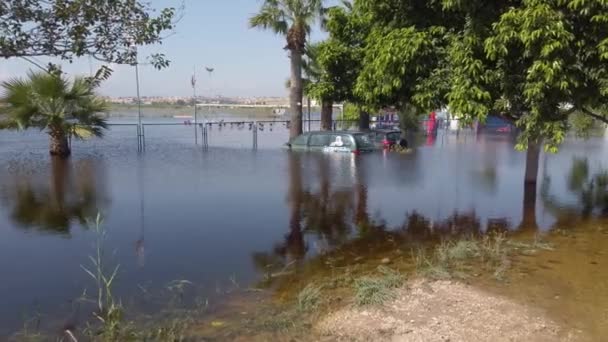 Depiction of flooding after a hurricane. — Stock Video