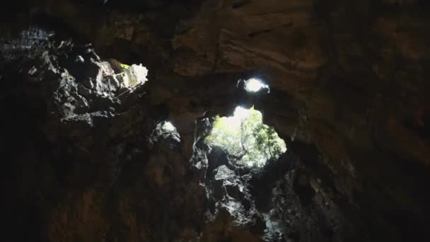Stenen beelden in Vietnam Azië grot — Stockvideo