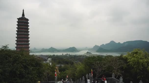 Boeddhist Pagoda Bai Dinh Temple, Vietnam — Stockvideo