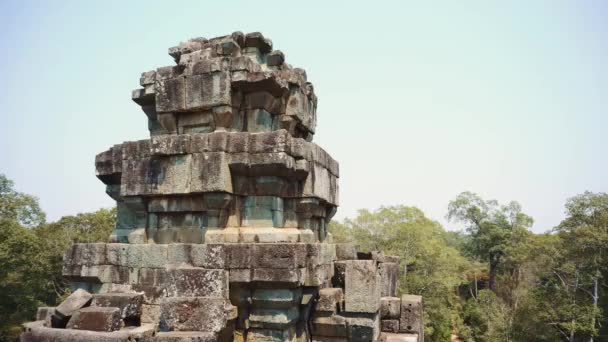 Siem Reap, Kambodža. Zřícenina chrámu Angkor Wat. — Stock video