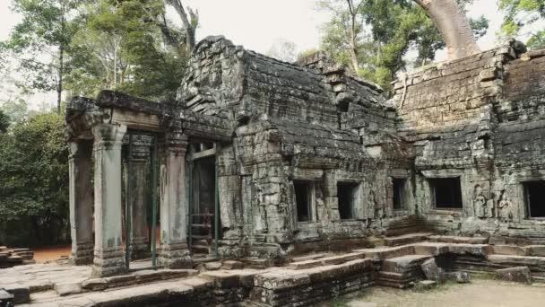 Ruiny opuszczonej świątyni - Angkor Wat 4k — Wideo stockowe