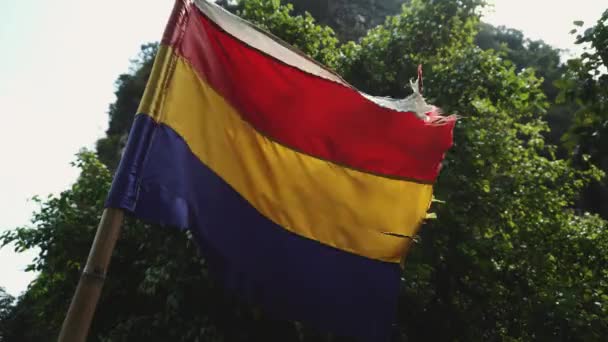 越南悬挂的国旗 — 图库视频影像